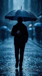 Umbrella Walk Blue
