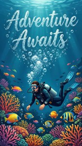 Underwater Diver Bubbles