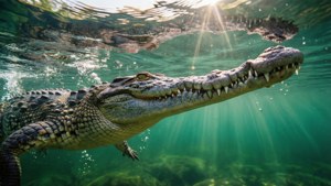 Underwater Gharial Glide