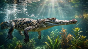 Underwater Gharial Glide