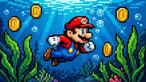 Underwater Mario Swimming