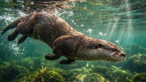 Underwater Otter Dive