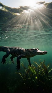 Underwater Sunbeam Alligator