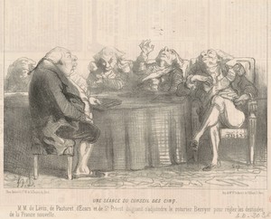 Une séance du conseil des cinq