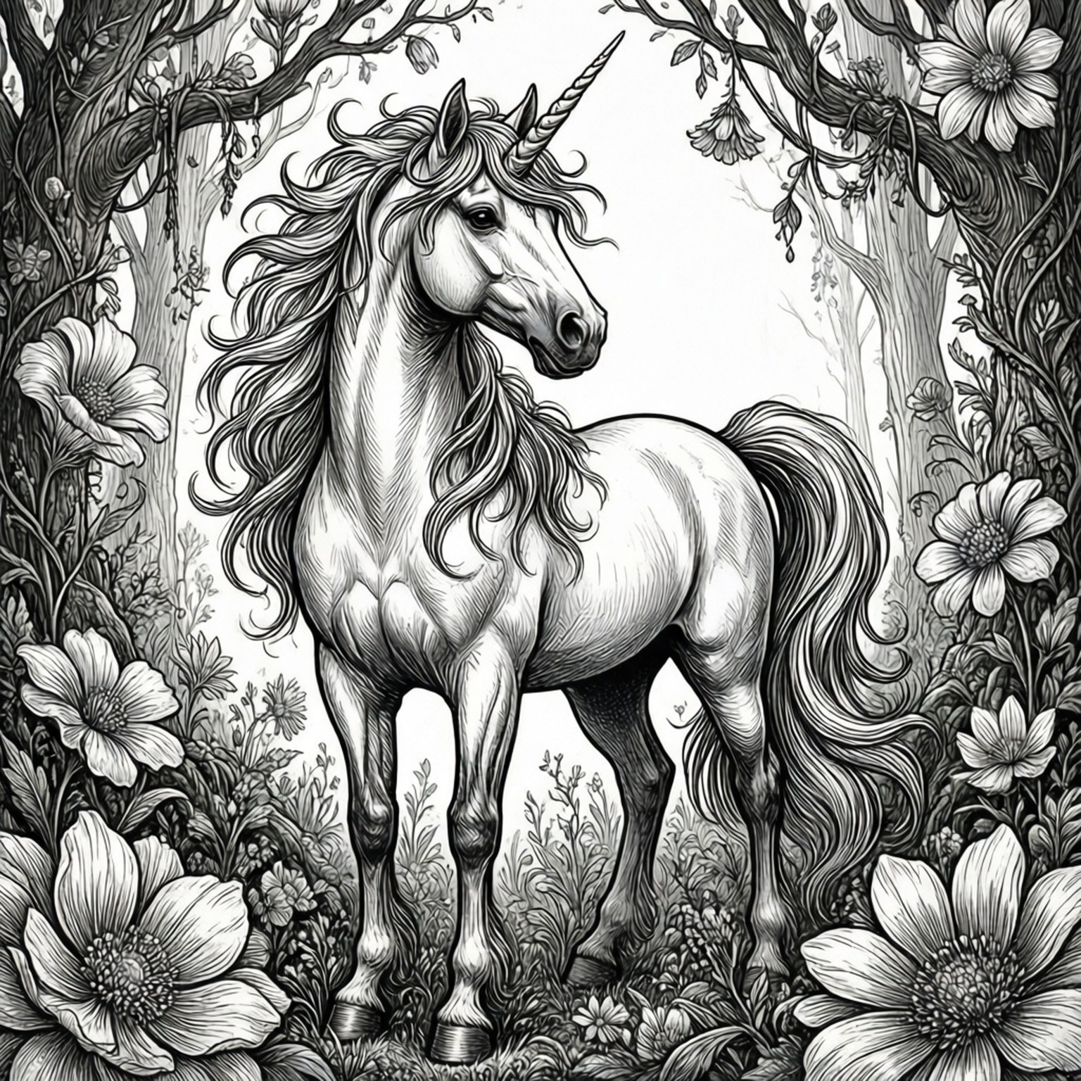 Unicorn Forest Fantasy by Wallpapers.art Studio