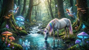 Unicorn in the Enchanted Glade