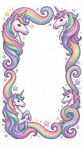 Unicorn Rainbow Border