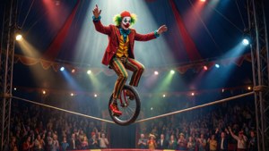 Unicycle Clown Tightrope