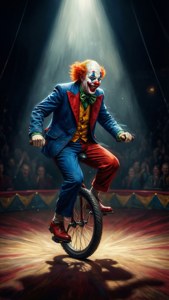 Unicycle Spotlight Clown