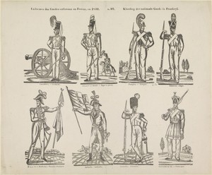 Uniformes des gardes nationaux en France, en 1830 / Kleeding der nationale garde in Frankryk