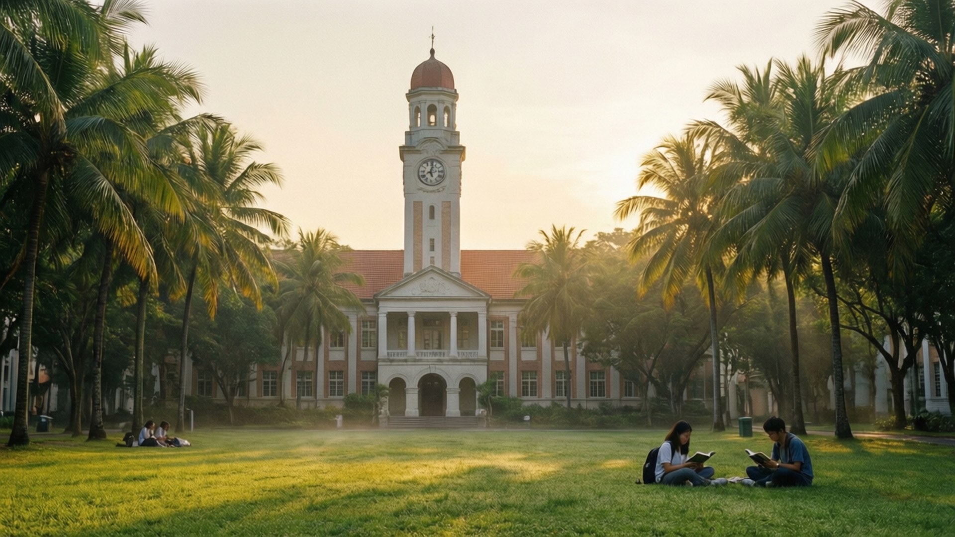 University Hall Morning by Wallpapers.art Studio