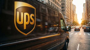 UPS Truck at Sunset
