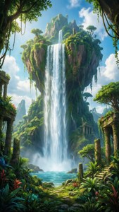 Upward Waterfall Island