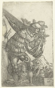 Vaandeldrager met een gevleugelde slang