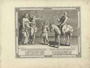Vader op de rug van de ezel, de zoon te voet