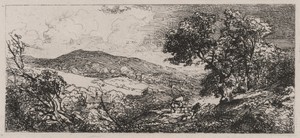 Valley View, Man with a Donkey and a Dog