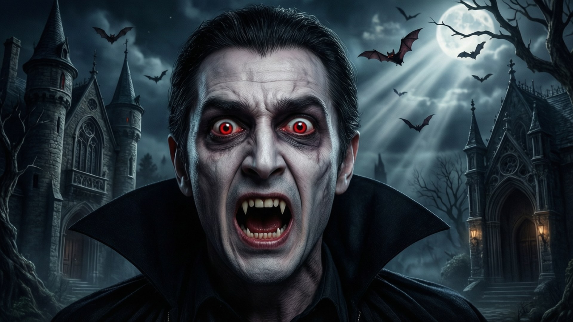 Vampire Shocked Moon by Wallpapers.art Studio