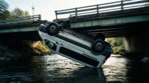 Van Falling Off Bridge