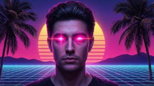 Vaporwave Laser Eyes