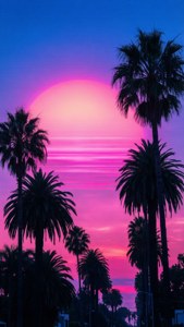 Vaporwave Palm Sunset
