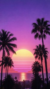 Vaporwave Palm Sunset