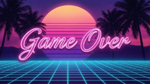 Vaporwave Palm Trees Game Over
