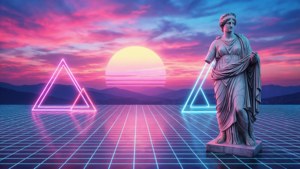 Vaporwave Y2K Statue