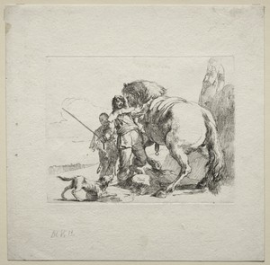 Various Caprices:  The Cavalier Mounting His Horse