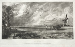 Various Subjects of Landscape, Characteristic of English Scenery from Pictures Painted by John Constable, R.A.:  Spring.  A Mill on a Common.  Hail Squalls.  East Bergholt, Suffolk