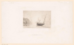Vastgelopen schip op het strand