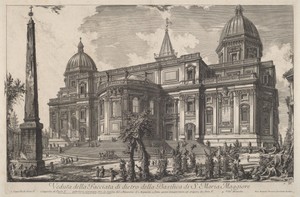 Veduta della facciata di dietro della Basilica di S. Maria Maggiore
