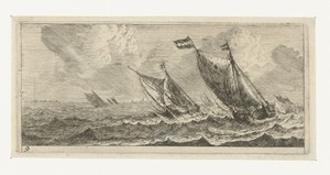 Veerboten op een ruwe zee