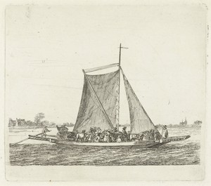 Veerschuit met passagiers
