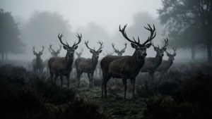 Veluwe Deer in Mist