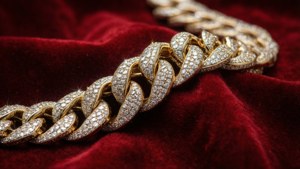 Velvet Draped Diamond Chain