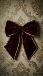 Velvet Gold Trim Bow