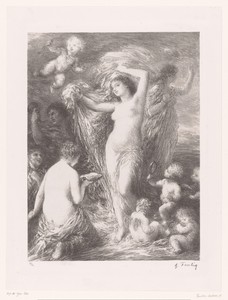 Venus Anadyomene rijst op uit de zee