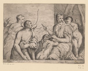 Venus blinddoekt Amor