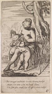 Venus blinddoekt Amor