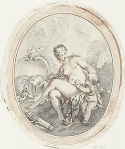 Venus en Amor in ovaal