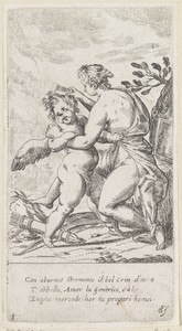 Venus kamt haar van Amor