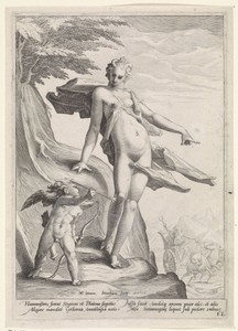 Venus laat Amor een pijl naar Pluto schieten