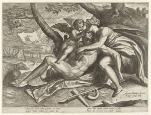 Venus treurt over de dood van Adonis