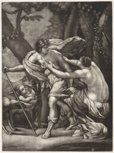 Venus weerhoudt Adonis van de jacht