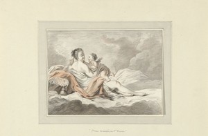 Venus wordt gestreeld door Cupido