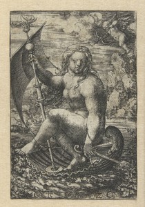 Venus zeilend in een schelp