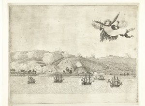 Verbranden van de suikermolens aan de Allerheiligenbaai bij Salvador, ca. 1640-1641