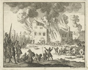 Verbranden van een kerk door keizer Maximinus