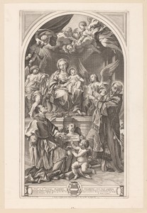 Verering van Maria en Kind door Carolus Borromeus en Ignatius van Loyola