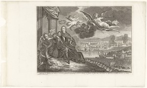 Verheerlijking van Cornelis de Witt met op de achtergrond de tocht naar Chatham, 1667